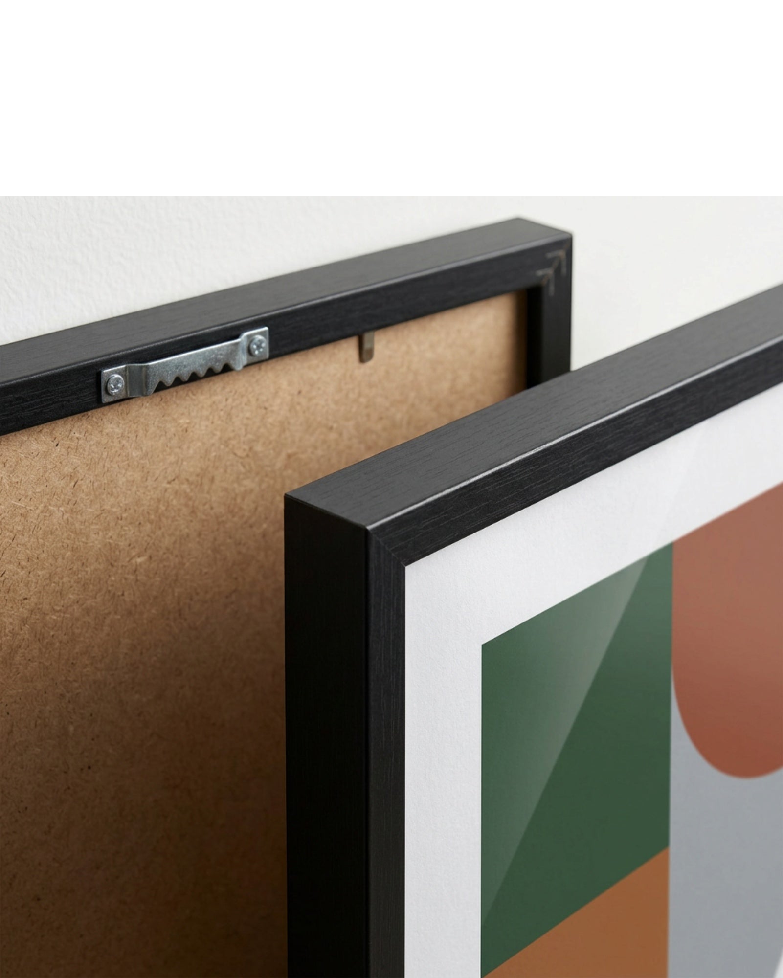 Modm Abstract Geometric Framed Wall Art Set of 3 40 x 50 cm Black - Detail view
